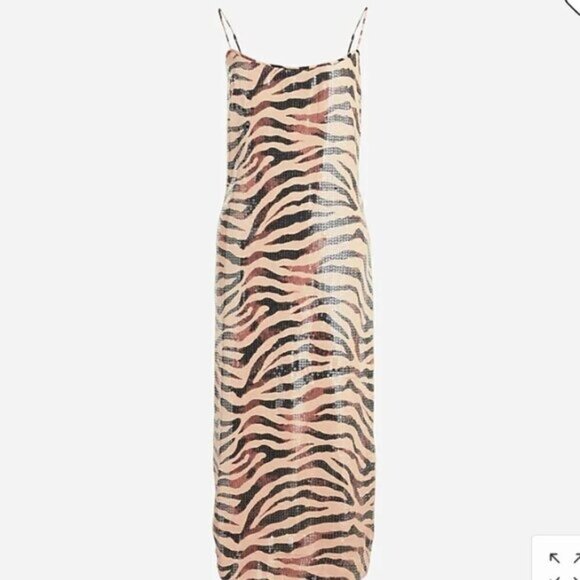 J.Crew Gwyneth Sequin Slip Dress in Zebra Stripe – Women’s Size 8 - Picture 6 of 8
